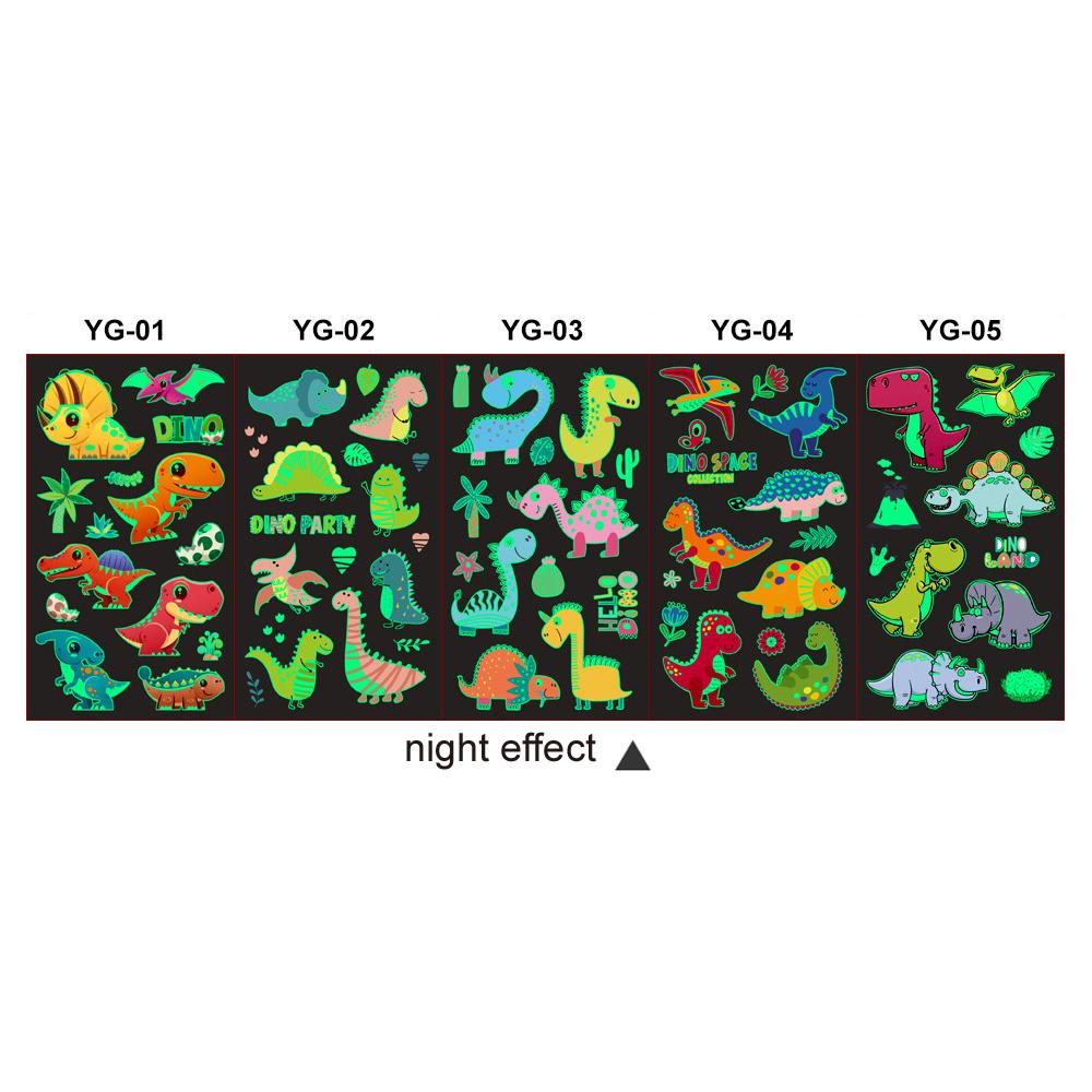 5 Sheets/Set Children Luminous Tattoo Stickers Face Arm Leg Waterproof Temporary Tattoos for Kids Toys Gift