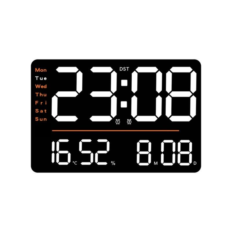 

Minimalists LED Digital Clock with Hygrometer Temperature Large Screen Easy Reading 2 Alarms Remote Control Modern Decors 1