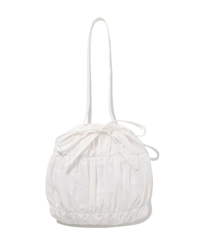 Covernat Woman Clover Heart Lace Mini Tote Bag White