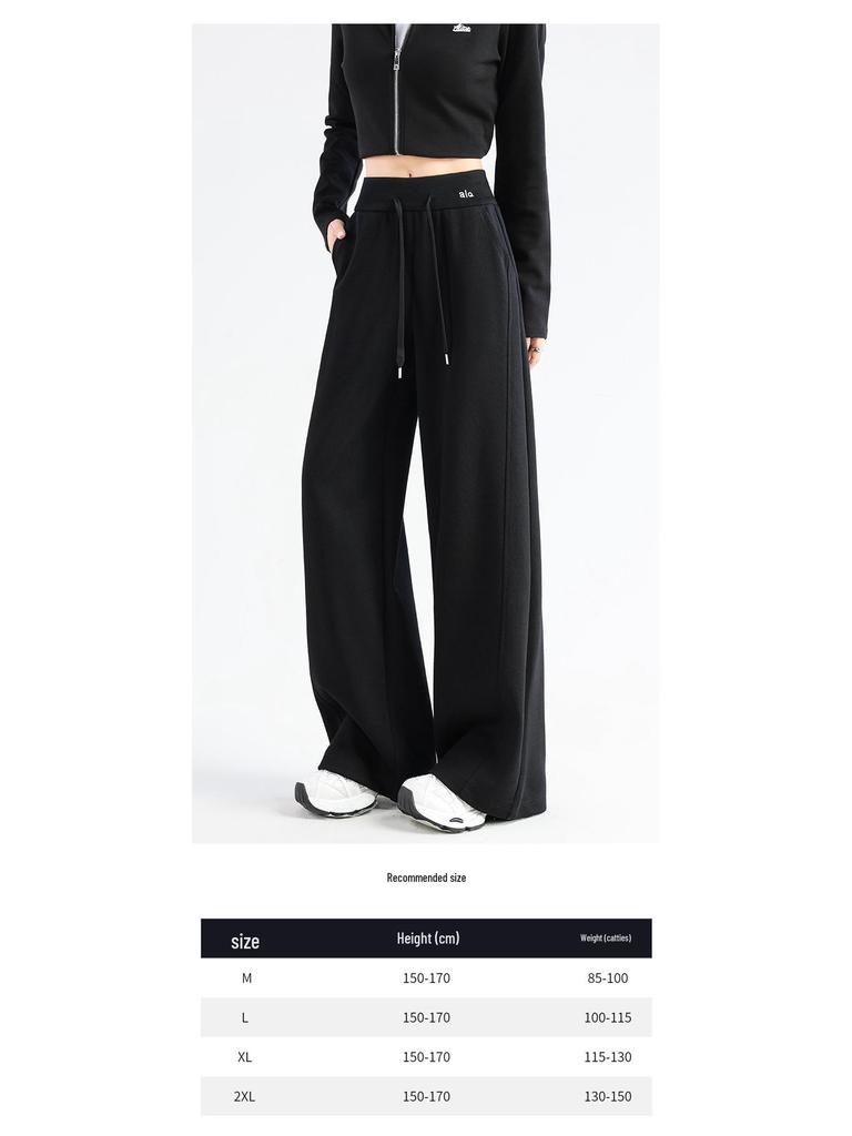 Autumn/Winter American Casual High Waist Slimming Sweatpants - Narrow/Wide Leg, Straight Cut, Loose Fit, Comfortable Outerwear.