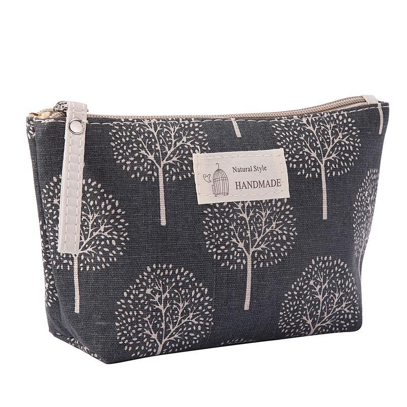 Cartoon Fabric Zipper Makeup Bag, Multifunctional Canvas Printed Wash Bag, Fashionable Lipstick Makeup Product Storage Bag