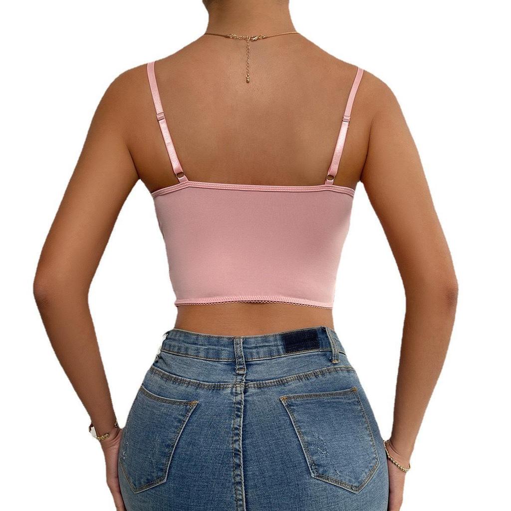 Butterfly Embroidered Backless Camisole Vest for Women