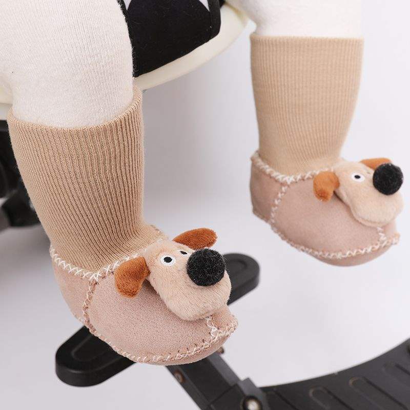 Winter Soft-soled Newborn Baby Cotton Shoes 0-6 Months Thickened Baby Anti-drop Socks Shoes Keep Warm and Do Not Lose Fluff Shoes