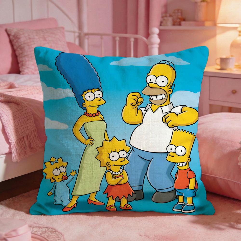 The SSimpsonss Funny Anime Cushion Cover Premium Comfort Reversible Pillow Cove Two In One Design For Any Room  Car Interior