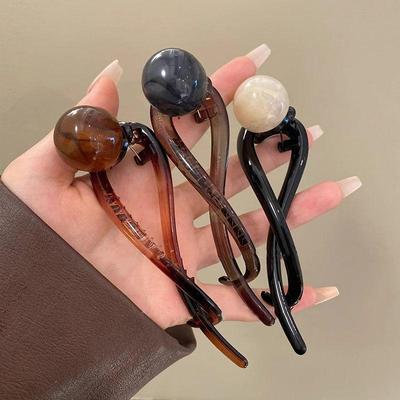Fermagli per capelli a forma di S retrò, con coda di cavallo, alla moda, con perle e squali, forcine per capelli, accessori per capelli da donna