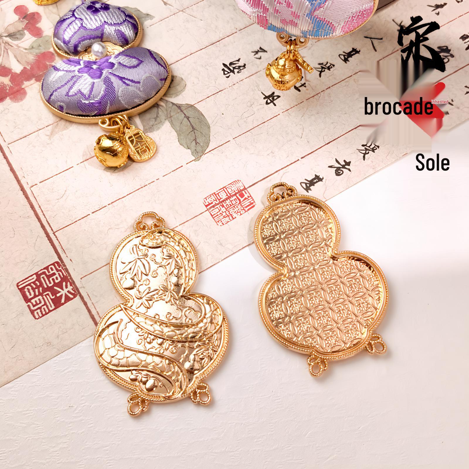 New Chinese Style Enamel Green Base Gourd Holder with Begonia Flower Accent