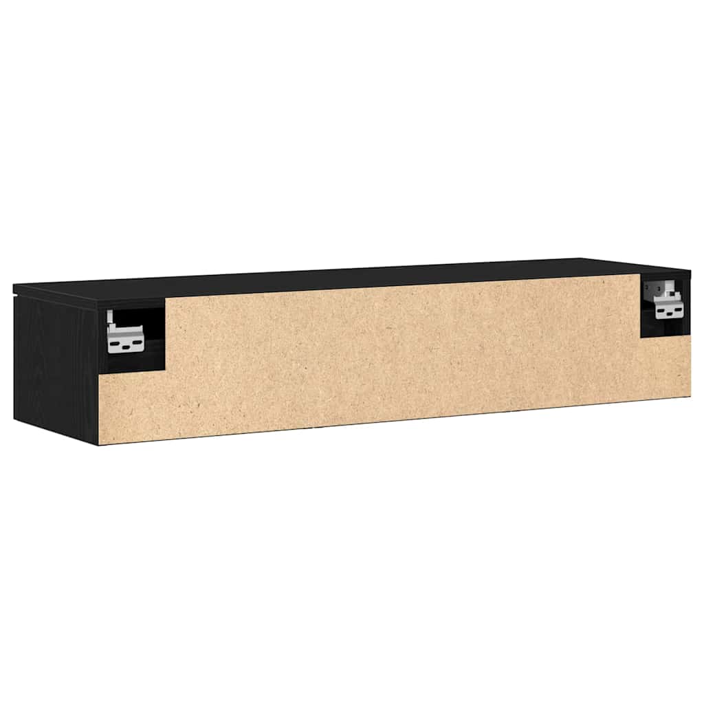 Wall Cabinet Black Oak Look 102 x 30 x 20 cm Engineered Wood
