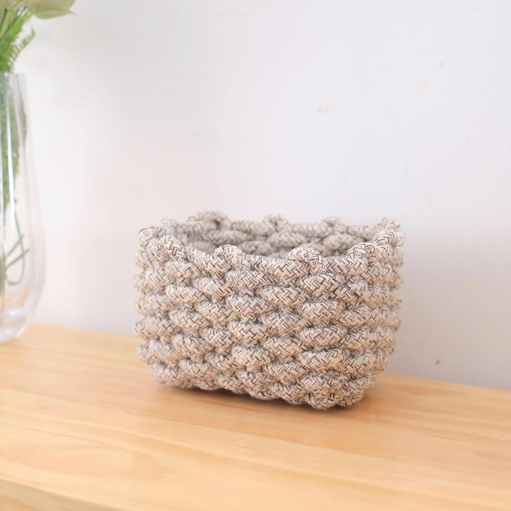 Sundries Cotton Rope Storage Baskets: Large & Small Cosmetic Organizer for Lipsticks & Eyeshadows