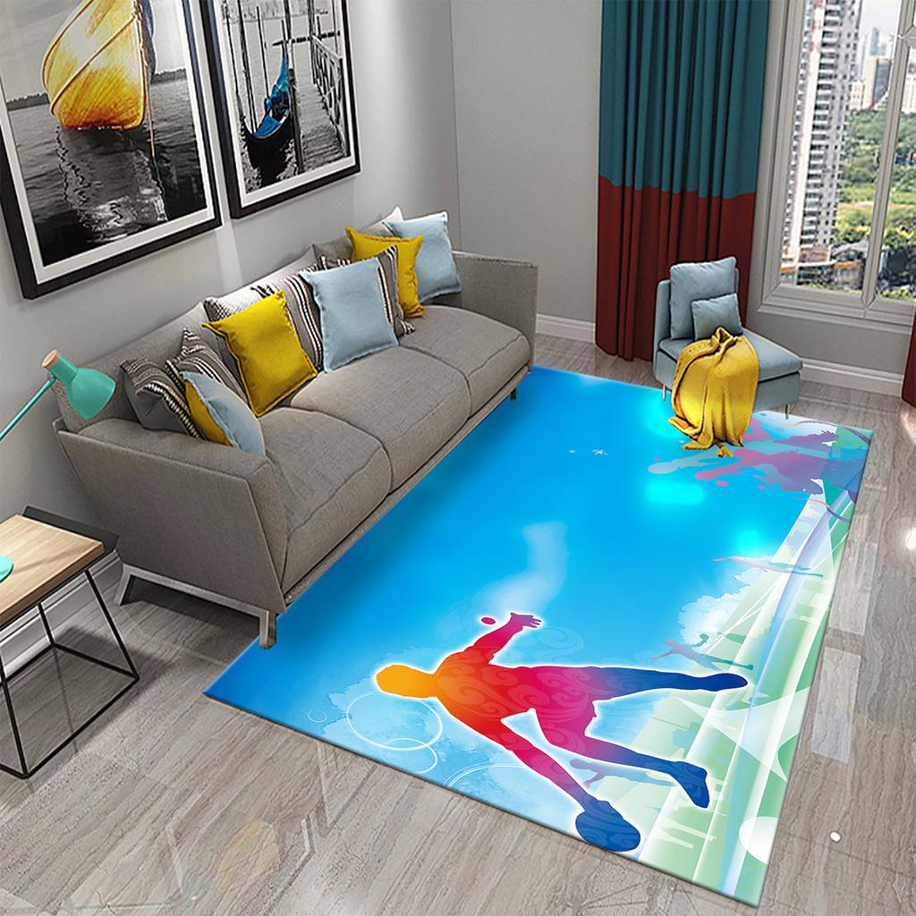 3D Funny Sport Tennis Carpets for Bedroom Living Room Bathroom Soft Comfortable Non-slip Absorbent Mat Children Play Bedside Rug
