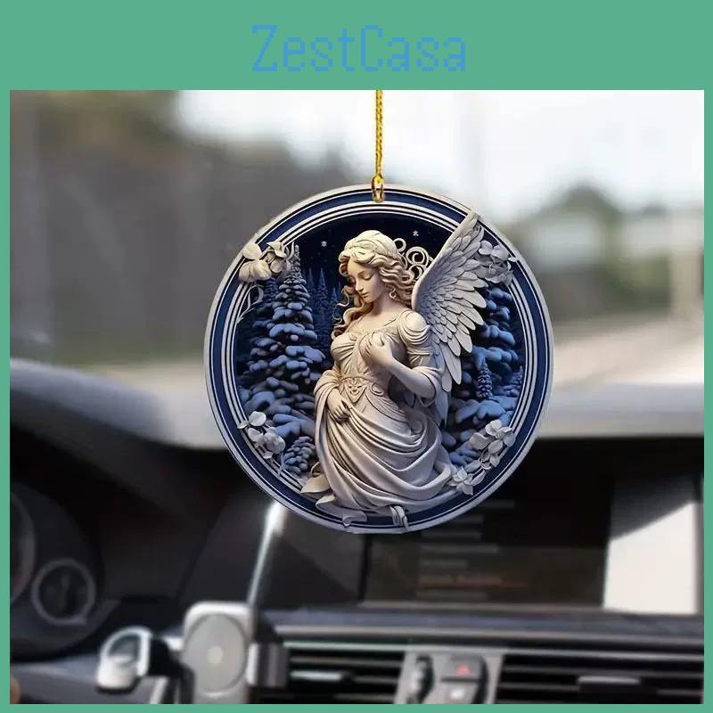 Acrylic Flat Surface Angel Car Accessory With Simple Design For Vehicle Interior Enhancement