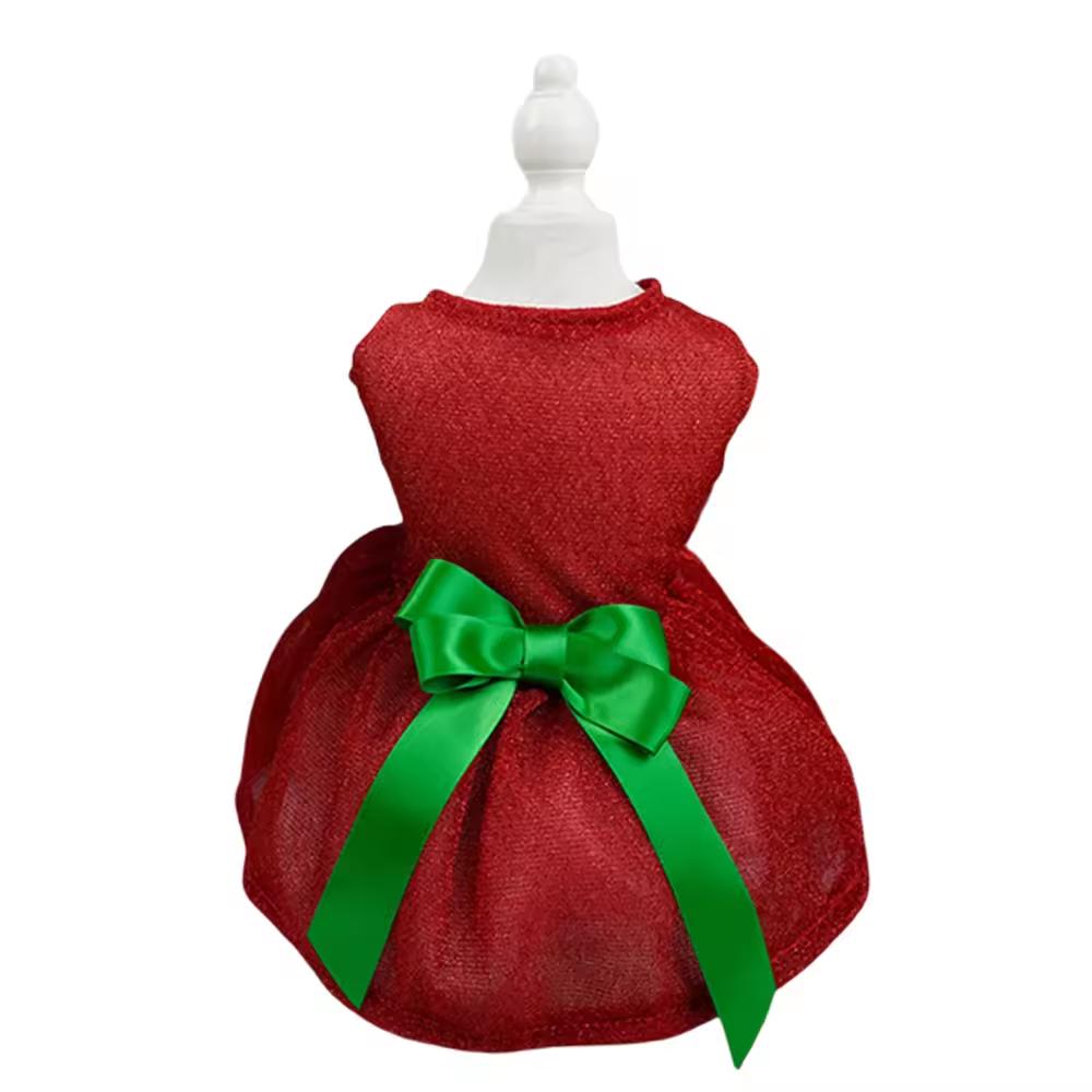 

Merry Christmas Dog Dress Pet Clothes Sparkling Starry Sky Series Christmas Dresses For Puppy Chihuahua Pullover Festive Outfit M червоний