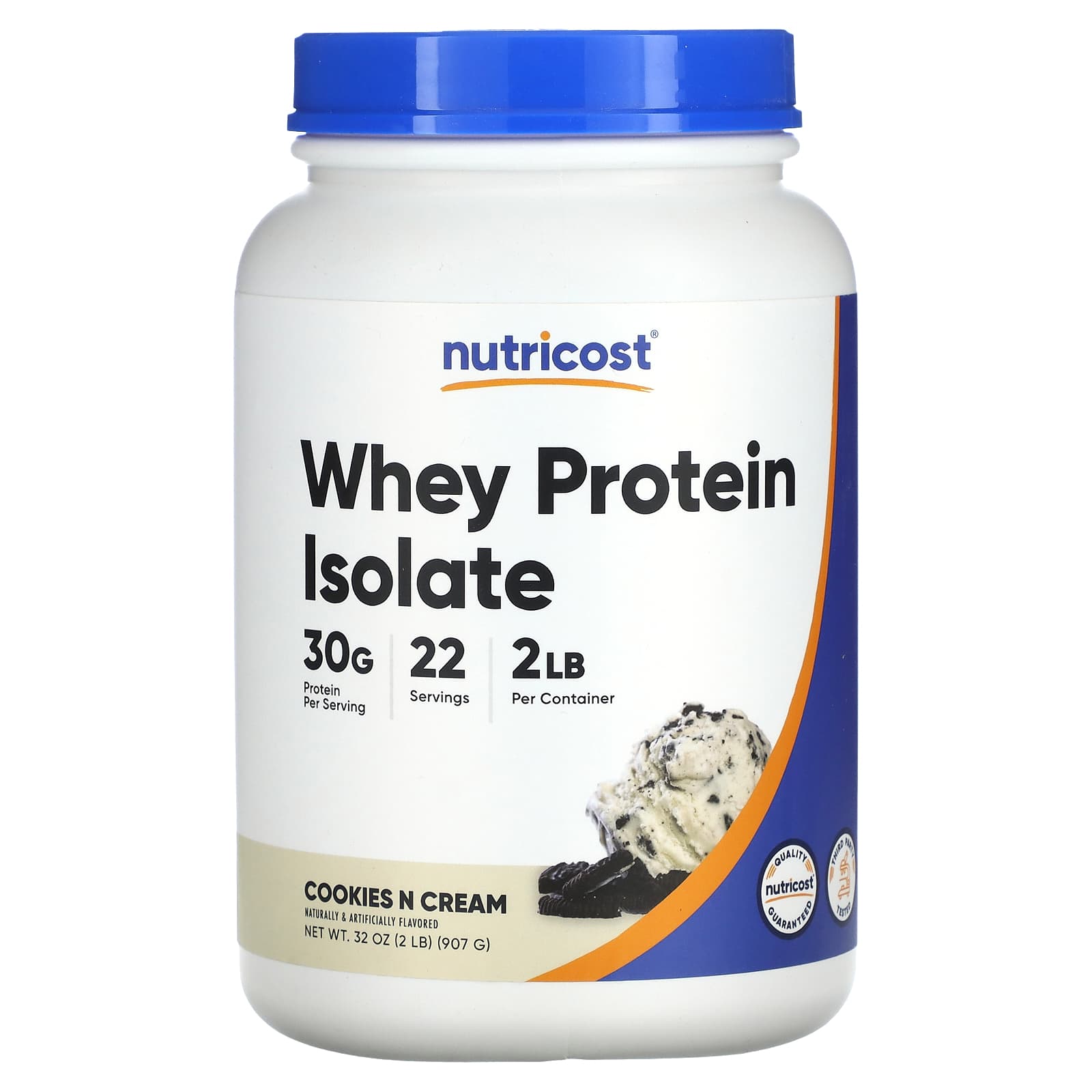 

Nutricost, Whey Protein Isolate, Cookies & Cream, 2 lb (907 g)