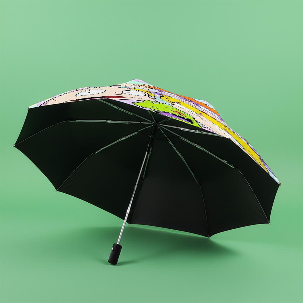1 PC Automatic Folding Umbrella- Rugrats Pattern, Portable & Foldable Design with 8 Ribs, Christmas Birthday Gifts