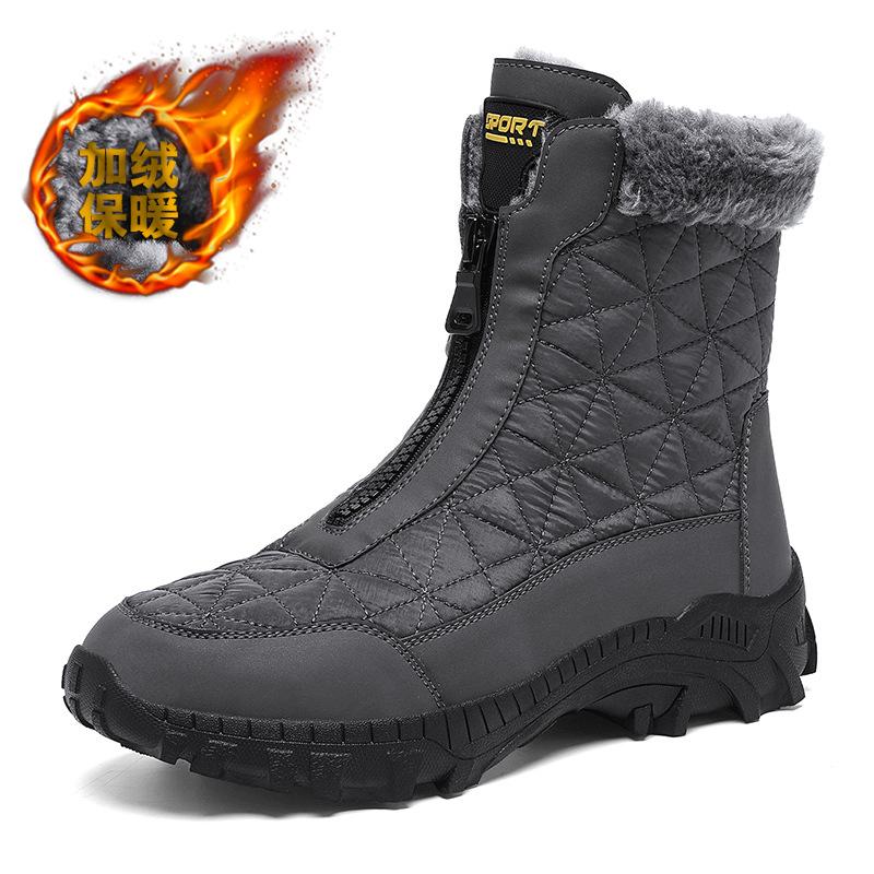 Winter Large Size Men's Casual Waterproof Snow Martin Boots Outdoor Fashion Velvet Warm Northeast Cotton Boots Men