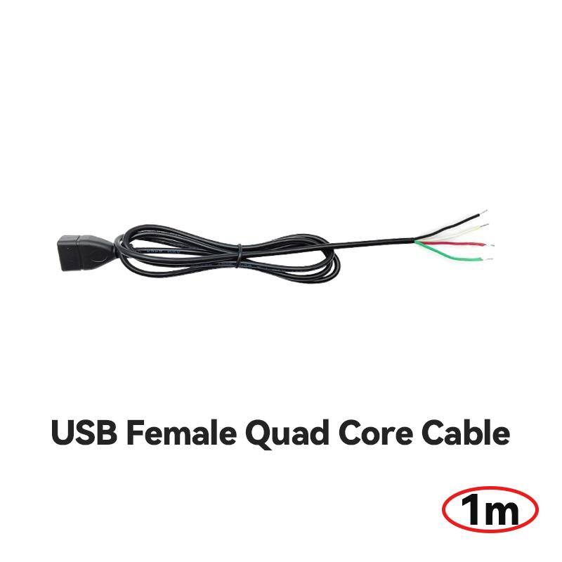 Copper USB Single Male Head Two Core Charging Cable Four Core Data Cable USB Connection Cable Tin Supply Cable Extension Cable