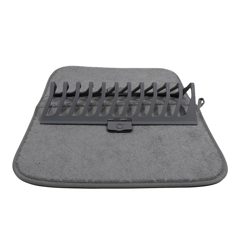 1PC Dish Drying Mats For Kitchen Countertops With Plastic Dish Rack Super Absorbent And Quick Dry Cutlery Rack And Extra Drying Mat