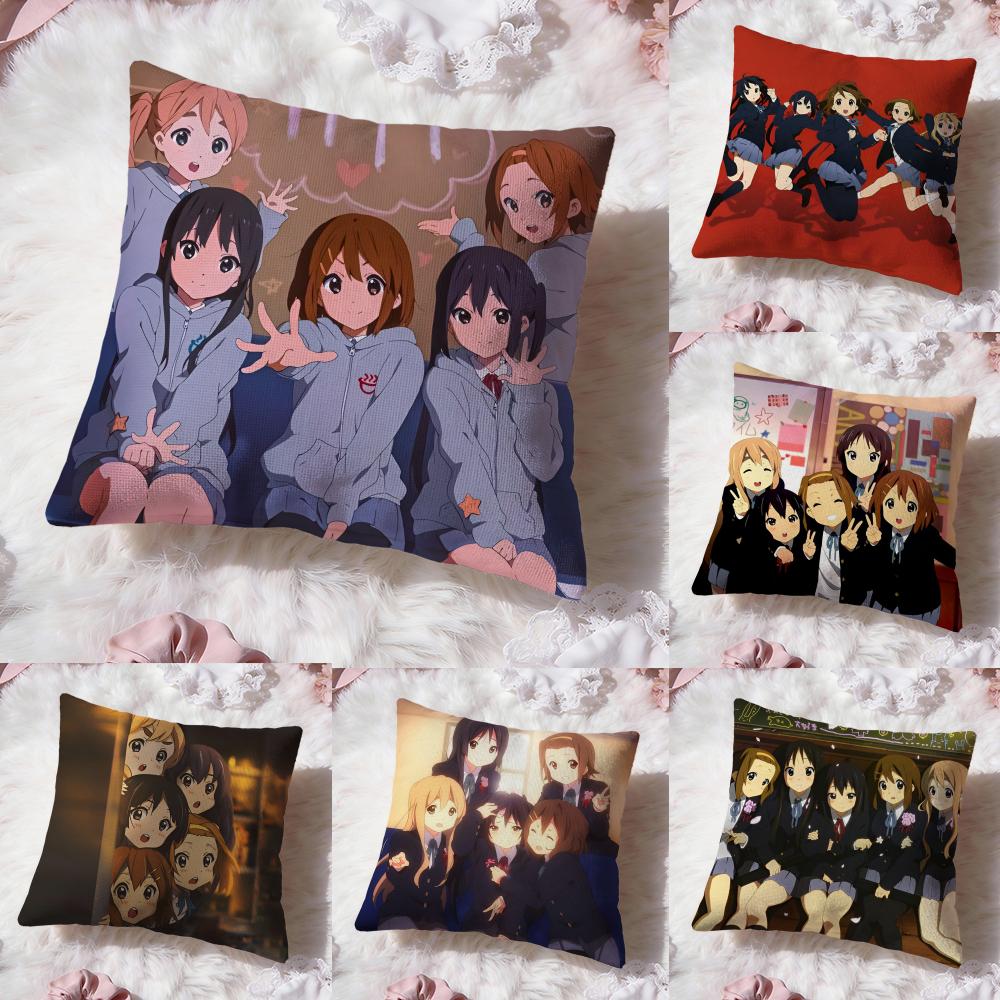 Anime K-K-ON Cute Cushion Cover Premium Comfort Reversible Pillow Cove -Two in One Design for Any Room & Car Interior