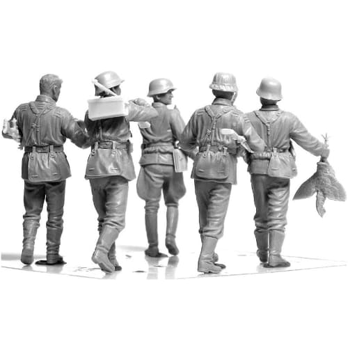 Master Box 1/35 Scale German Waffen-SS Infantry (5 Figures) Eastern Front Food Procurement Plastic Model Kit MB35083