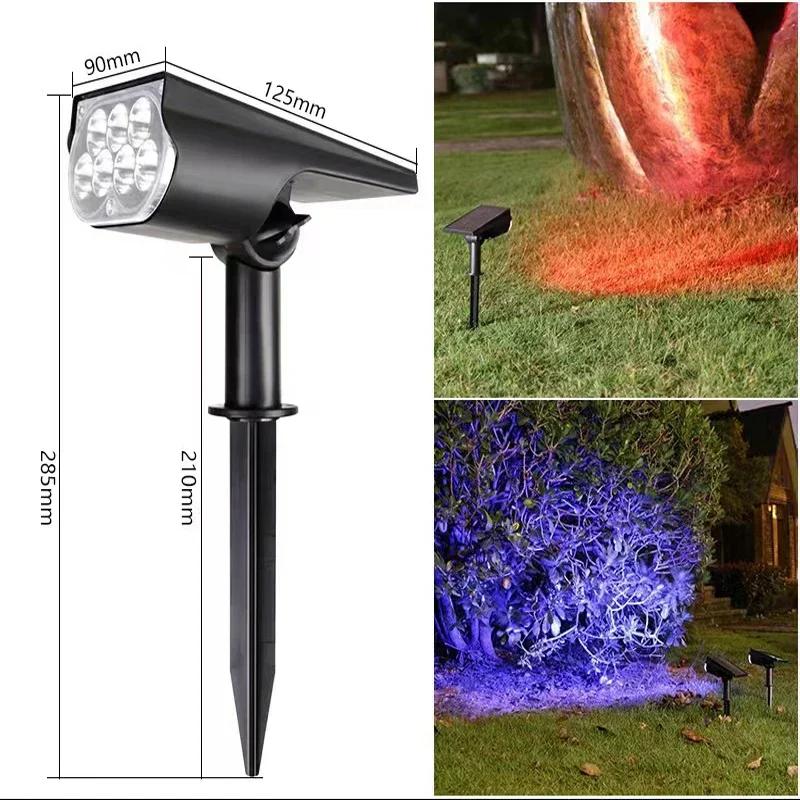 Solar 7 LED Spotlight Outdoor Lighting, Adjustable IP65 Waterproof Solar Landscape Wall Light for Garden Yard Pathway 1-4Pcs