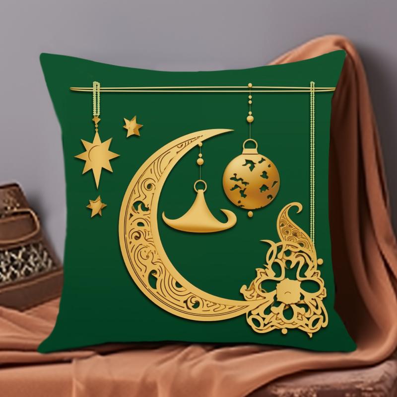 1 x doppelseitig bedruckte Kissenbezüge mit Ramadan-Motiv. (17,7"*17,7") Traditionelle Kissenbezüge für Zuhause, Dekoration für Zimmer, Bett, Sofa, Stuhl, ohne Kissenkern