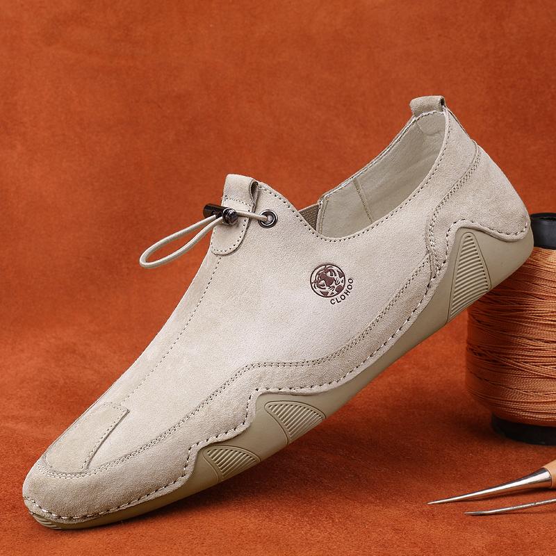 Fashion Fashionable Outdoor Breathable Soft Soled Casual Bean Shoe for Spring New Men Comfortable Two-layer Pigskin Casual Octopus Shoes