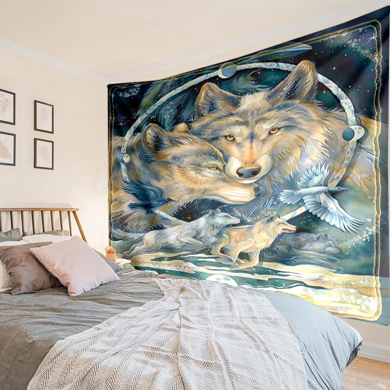 Wolf Pack Wilderness Tapestry Room Decoration Wall Hanging for Living Room Bedroom, Dormitory, Birthday and Christmas Gifts