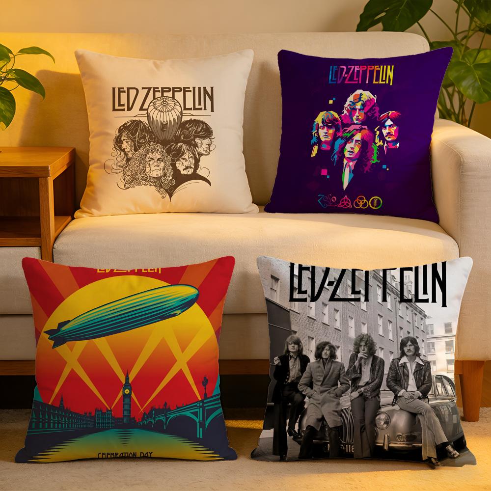 Cushion Cover Linen SkinFriendly Soft Decorative Case For Sofa Home Decor Rock Band LLed Zeppelin Pillow cover