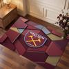 Tappeto in Velluto di Cristallo con Stampa del West Ham United Football, Comodo Assorbente d'Acqua Antiscivolo Tappeto per Pavimenti Interni