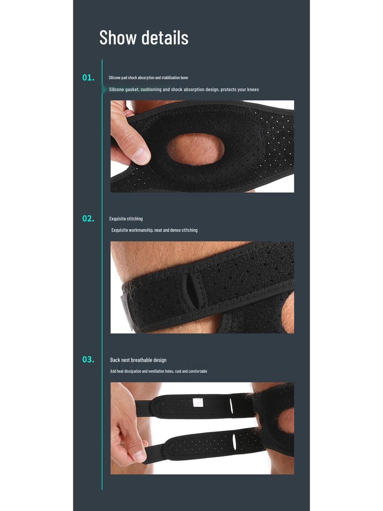 Double Silicone Adjustable Compression Patella Strap for Women's Running, Basketball, Cycling, and Outdoor Knee Support