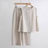 Cotton Linen Sleeveless T Shirt Women Summer Tees Round Neck White Black Vest Korean Style Tank Tops