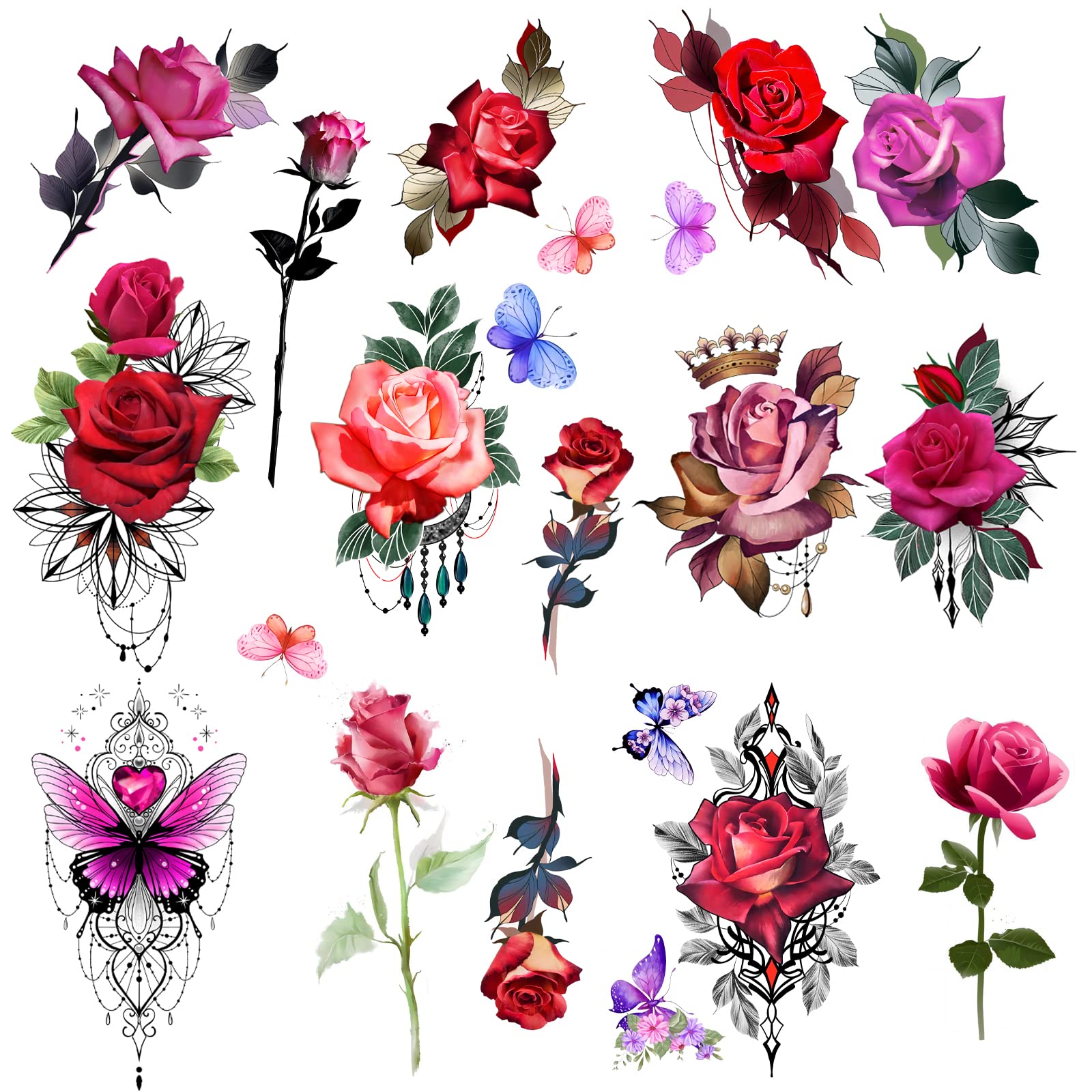 

Large rose flower temporary temporary sexy butterfly flower tattoo, tattoos, women s tattoo,