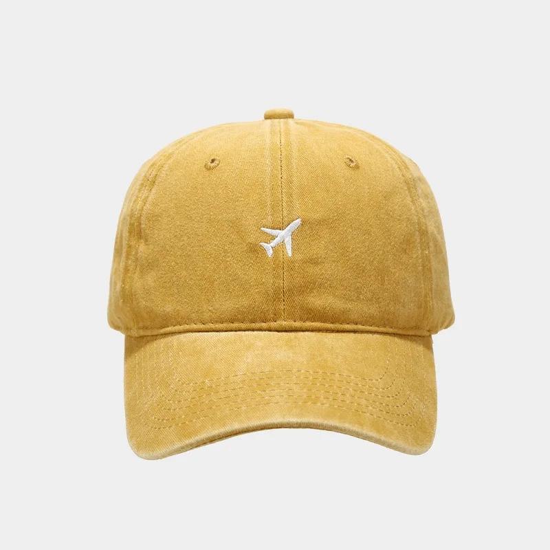 Adjustable Airplane Embroidery Cotton Baseball Caps Unisex Gorras WoUnisex Retro Retro Solid Color Trucker Hats Breathable Sun Hat