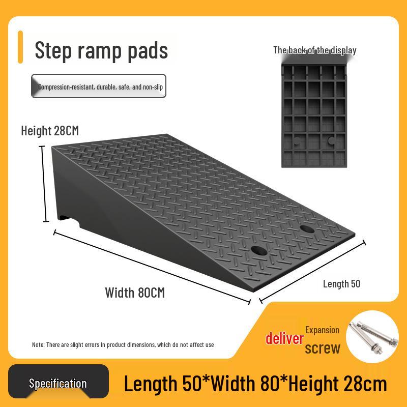Rubber-Plastic Anti-Slip Speed Bump Curb Ramp Mat for Cars