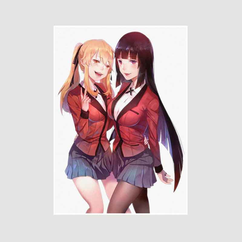 Classic Anime Kakegurui Posters Retro White Paper Manga Figure Poster Decor Prints Clear Image Bedroom Bar Decoration Art Painting Decorative Pictures