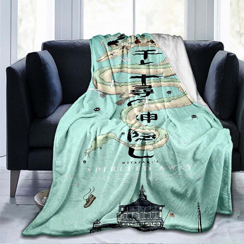 Hayao Miyazaki Works Japan Anime Soft Flannel Blanket Spirited Away Throw Blanket Rug Piece Sofa Bed Knee Blankets Boys Girls