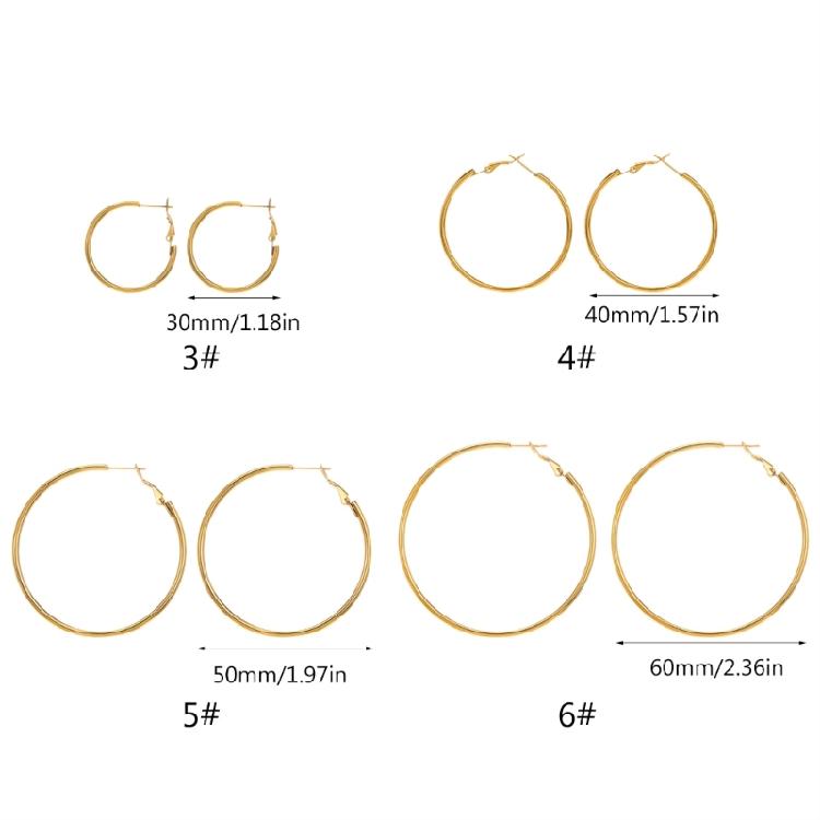 Stainless Steel Round Earrings Stylish Hoop Earring Women Girl Geometric Earwear