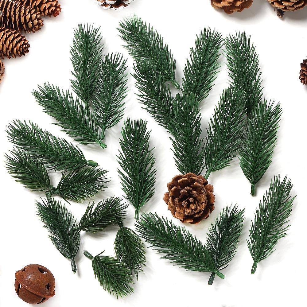 DIY Simulation Pine Needles Green Leaves Christmas Tree Artificial Pine Branch Garland Accessory Plastic Fake Cypress Leaves