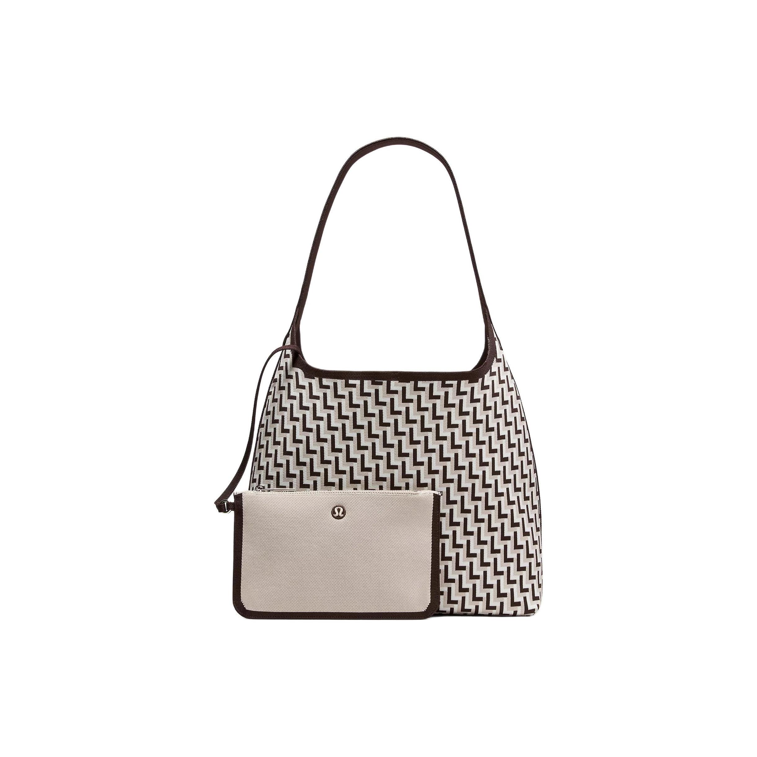 Lululemon Everywhere Knitted Interwoven Letter Design Polyester Shoulder Bag Women bags Sand Antique-White LW9GC2S-070353 French Press & Sand Pit & Antique White