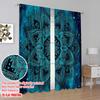 Set Of 2 Flat Printing Curtain Flower Fabric Without Electricity Versatile Use Classroom Office Polyester Machine Washable Perfect For