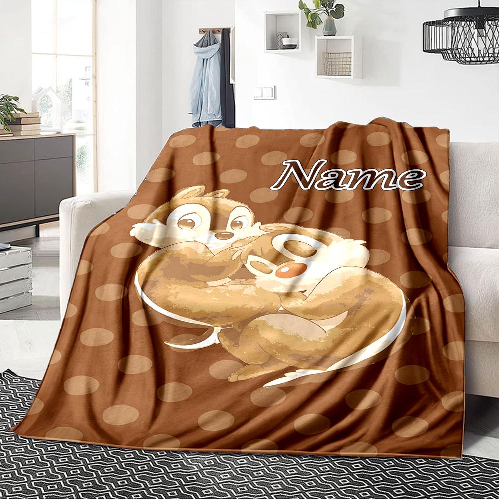Coperta personalizzata con nome 'n' Dale Adventure per Divano e Letto, Coperta Peluche Accogliente e Morbida Super Morbida e Calda per Autunno e Inverno. 0908425