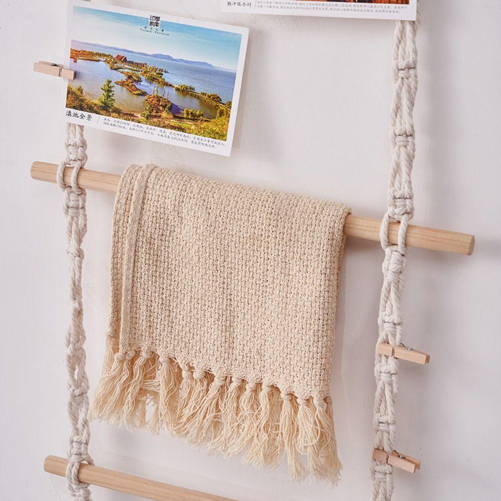 Handmade Decorative Shelf Cotton Rope Wall Hanging Pendant Wall Art Storage Rack Homestay
