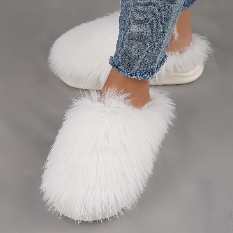 Women's Winter Plush Slip-On Slippers Warm Non-Slip Indoor House Shoes for Cold Weather Warm Slippers(Order A Size Up)