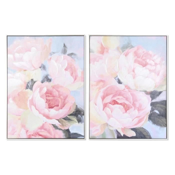 Cadre - Fleurs Romantique - 60 X 3,5 X 80 Cm - 60 X 3 X 80 Cm - 2 Unités