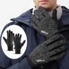 Outdoor Running Men'S Winter Warm Knitted Touchscreen Cycling Gloves Women'S Autumn Winter Thick Velvet Gloves