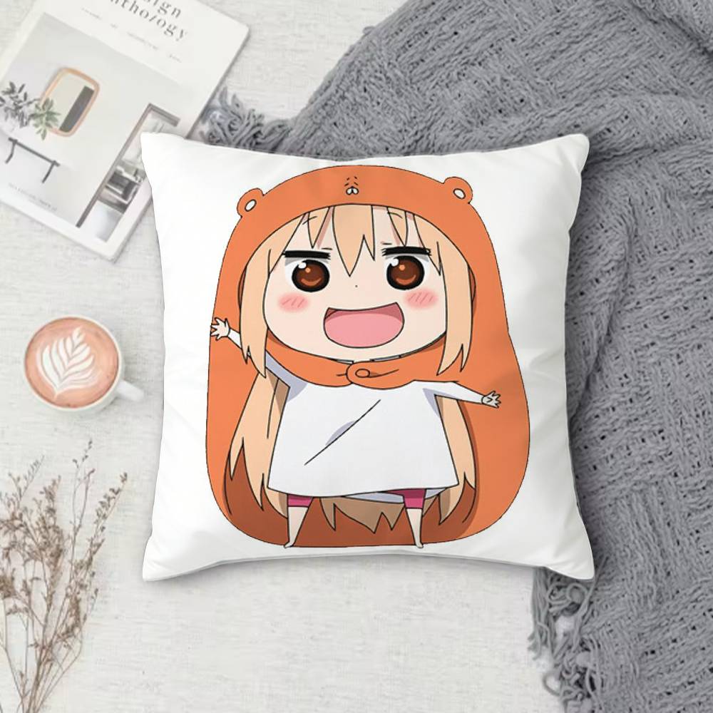 HHimouto umaru chan Doublesided Printed Square Decorative Cushion Cover for Sofa Living Room Home Decor