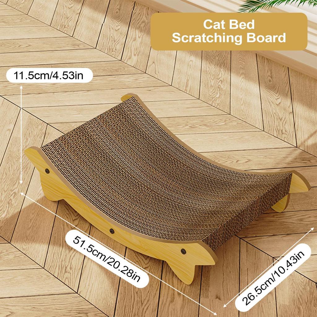 Wooden Cat Scratching Pads Multifuction Cats Sleeping Bed Natural Wear-resistant Cat Scratch Board Kitten Grinding Cats Toys