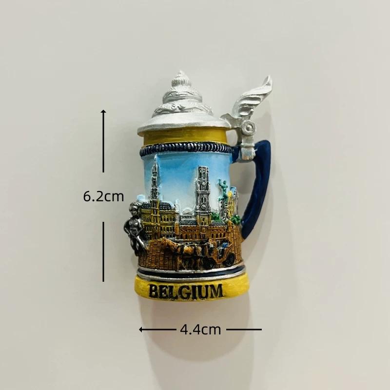 Belgium Brussels Antwerp Resin Fridge Magnet Stickers Travel Souvenir Gift Landscape Refrigerator Magnet Home Kitchen Decor