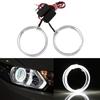 Ever-Bright COB LED Squid Ring 3.7 Inches (95 Mm) White Fog Lamp Headlight Non-polarized with Voltage Stabilizer Set of 2