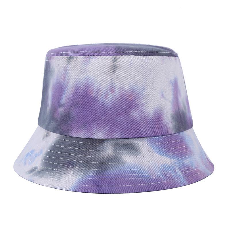 Tie-dye basin hat fashion gradual change color hat go out sun hat street shot bucket hat foldable beach hat