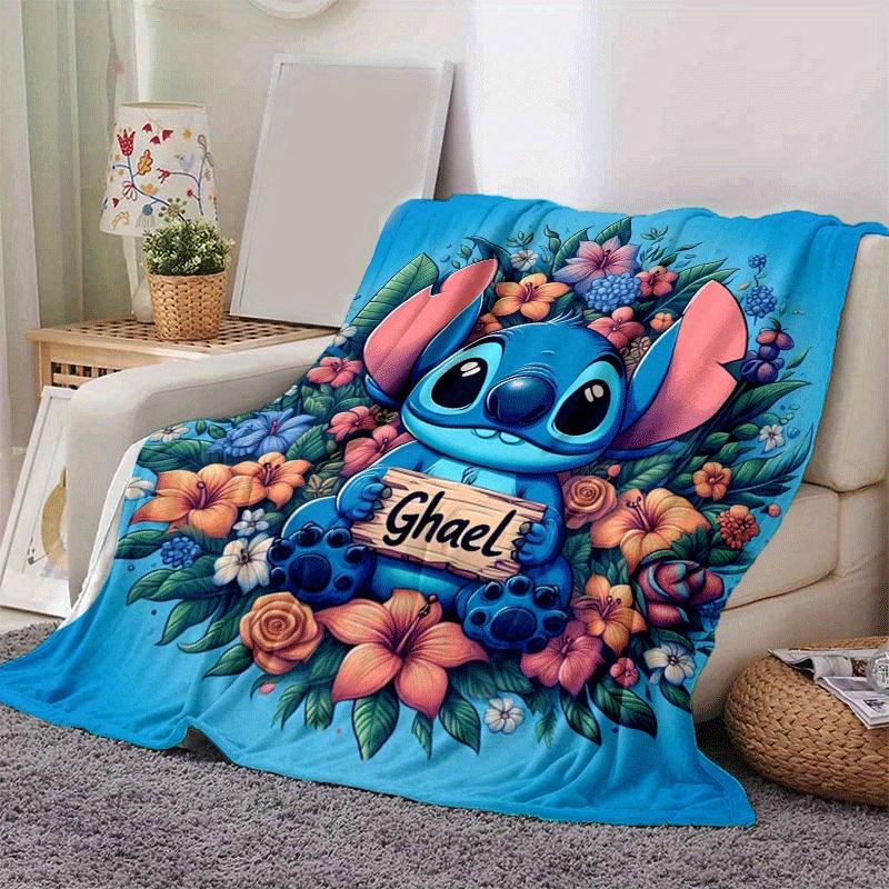 1pz Coperta con Stampa Stitch - Morbida, Coperta per Tutte le Stagioni per Soggiorno, Camera da Letto, Regalo Personalizzato con Adorabile Design Cartoon
